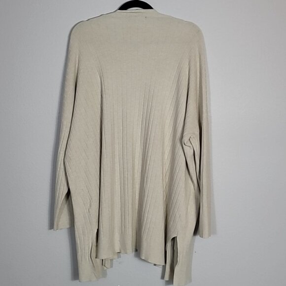 Lulus Ribbed Knit Cardigan Size L Cream Ivory Pockets Chunky Knit Coastal Lagen - Picture 10 of 13